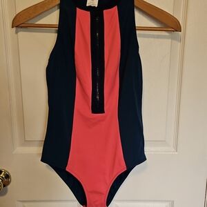 NWOT Boden Block Color Surf Racerback Zip Swimsuit  6